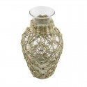 Glass Vase C/seagrass Net Cover 18 H.cm. Nat.