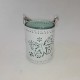 VASO IN METALLO BIANCO CM.7.5X9.5 H. C/VETRO