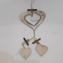 Cuore Con Cuori Pendenti Cm. 35x13 H. In Legno